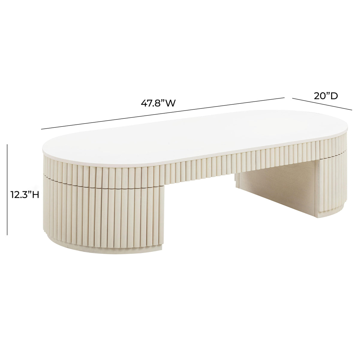 TOV Bella Cream Oval Coffee Table