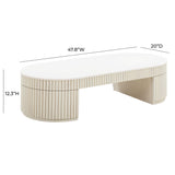TOV Bella Cream Oval Coffee Table