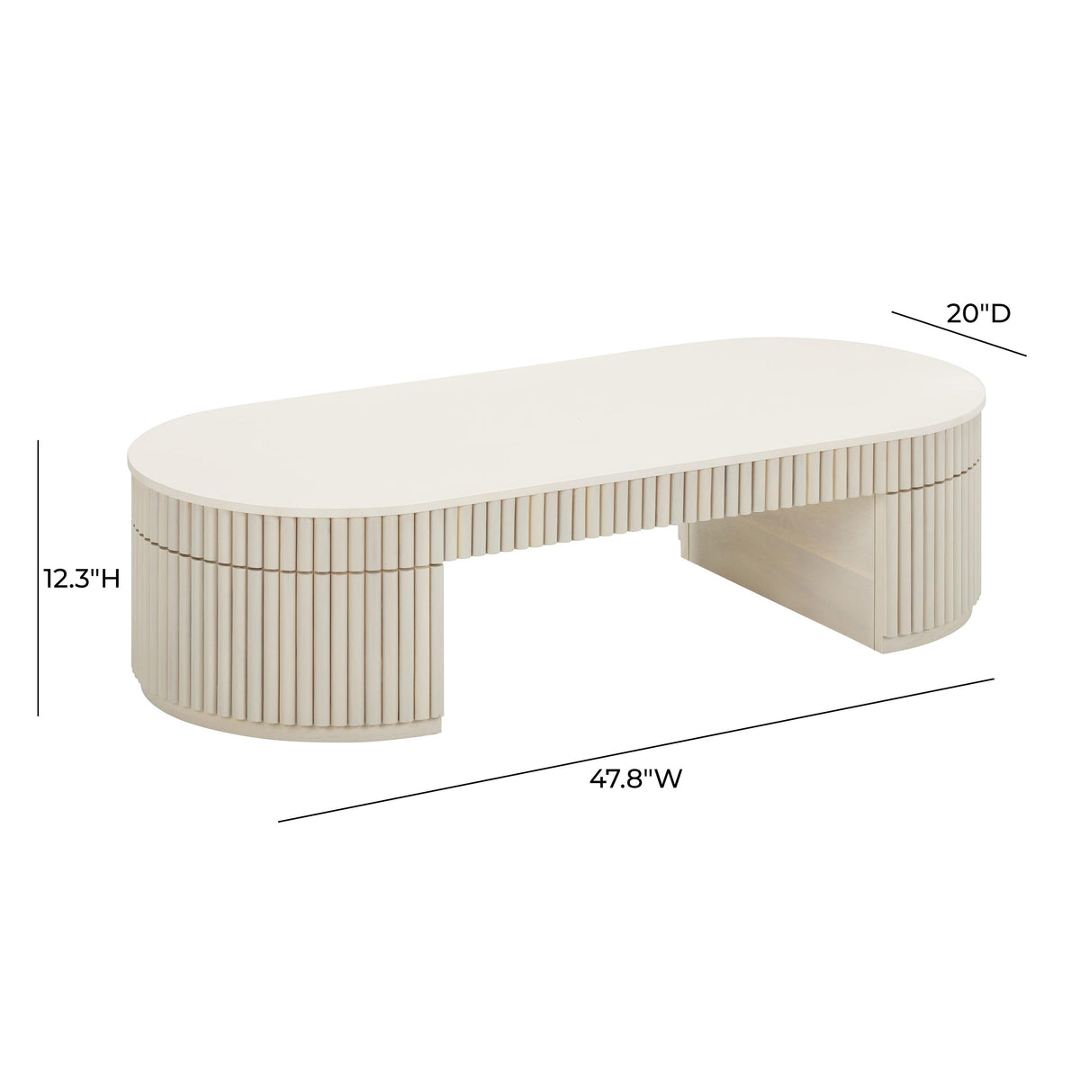TOV Bella Cream Oval Coffee Table