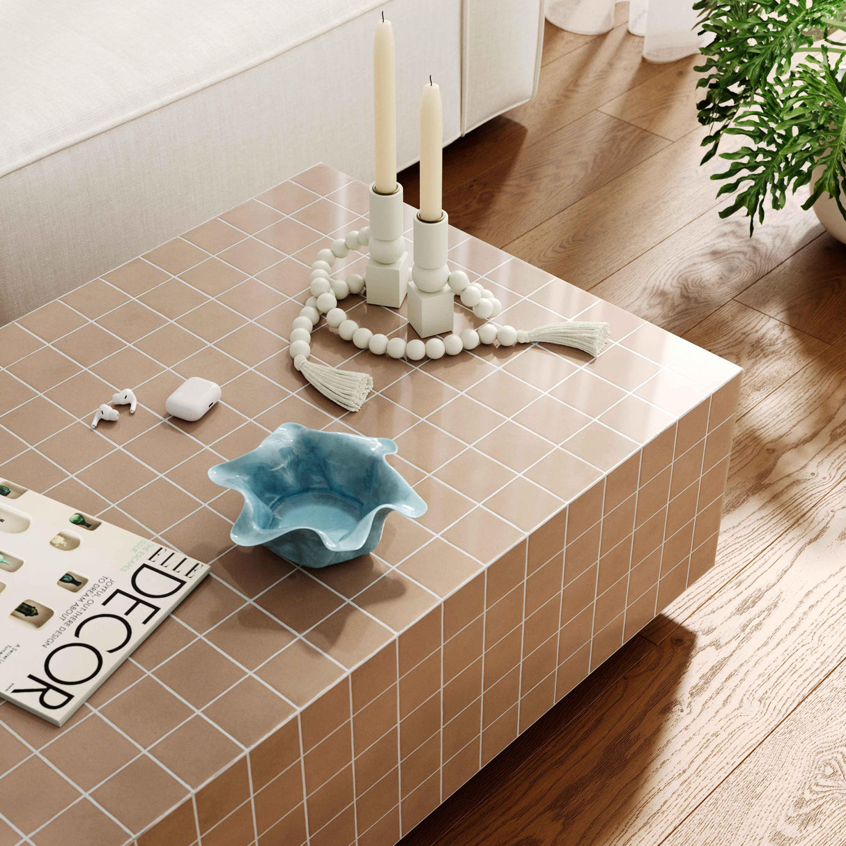 TOV Mixie Taupe Tile Indoor / Outdoor Coffee Table
