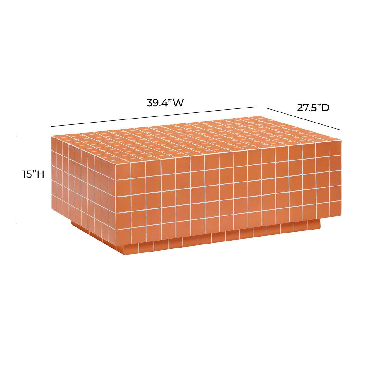 TOV Mixie Brick Orange Tile Indoor / Outdoor Coffee Table