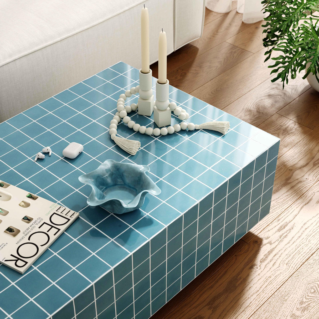 TOV Mixie Blue Tile Indoor / Outdoor Coffee Table
