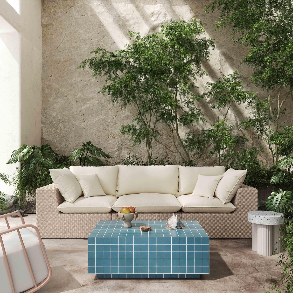 TOV Mixie Blue Tile Indoor / Outdoor Coffee Table