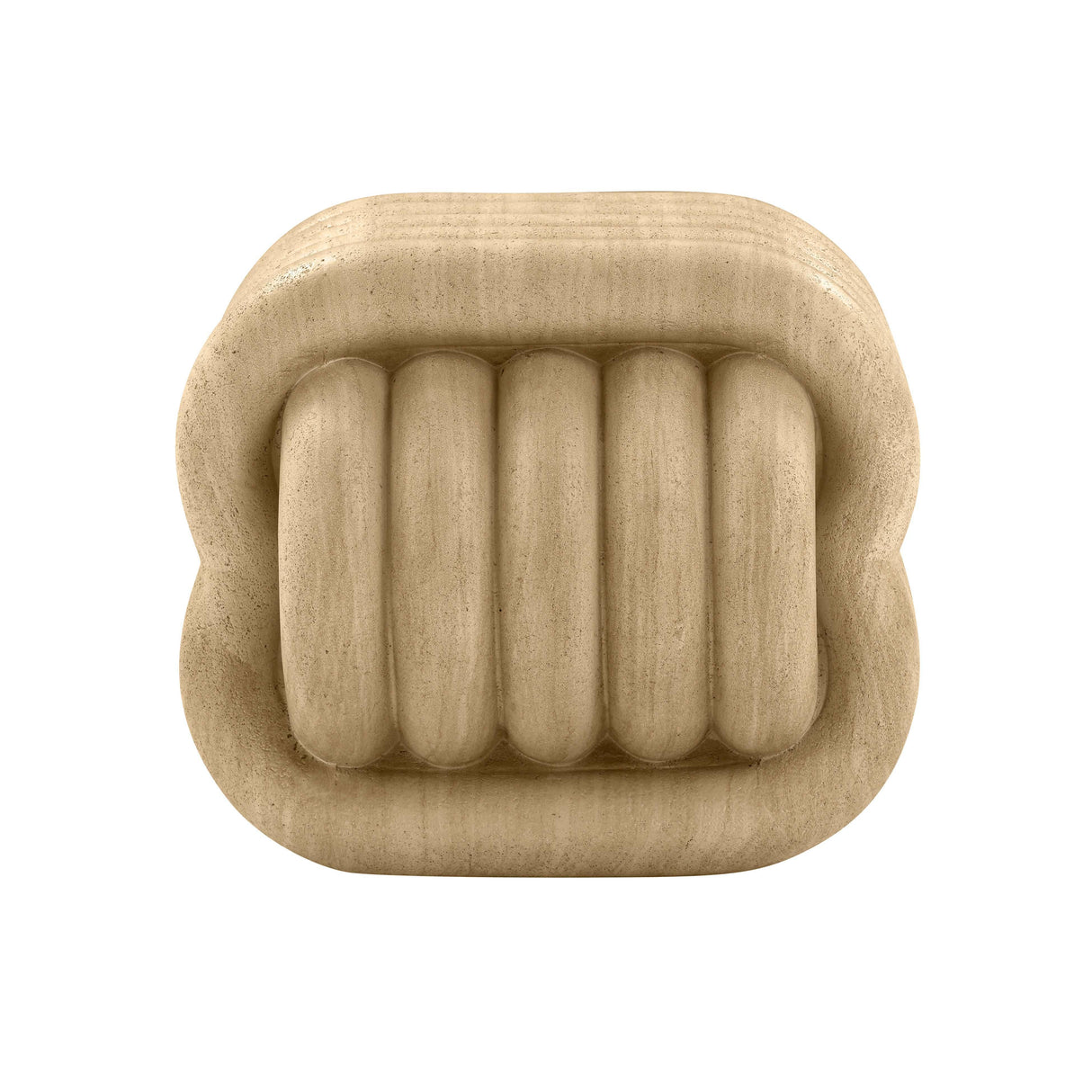 TOV Love Knot Faux Travertine Indoor / Outdoor Accent Stool