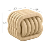 TOV Love Knot Faux Travertine Indoor / Outdoor Accent Stool