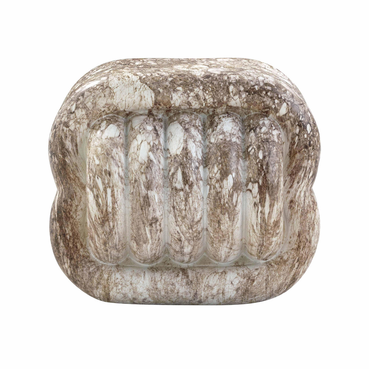 TOV Love Knot Breccia Capraia Faux Marble Indoor / Outdoor Accent Stool