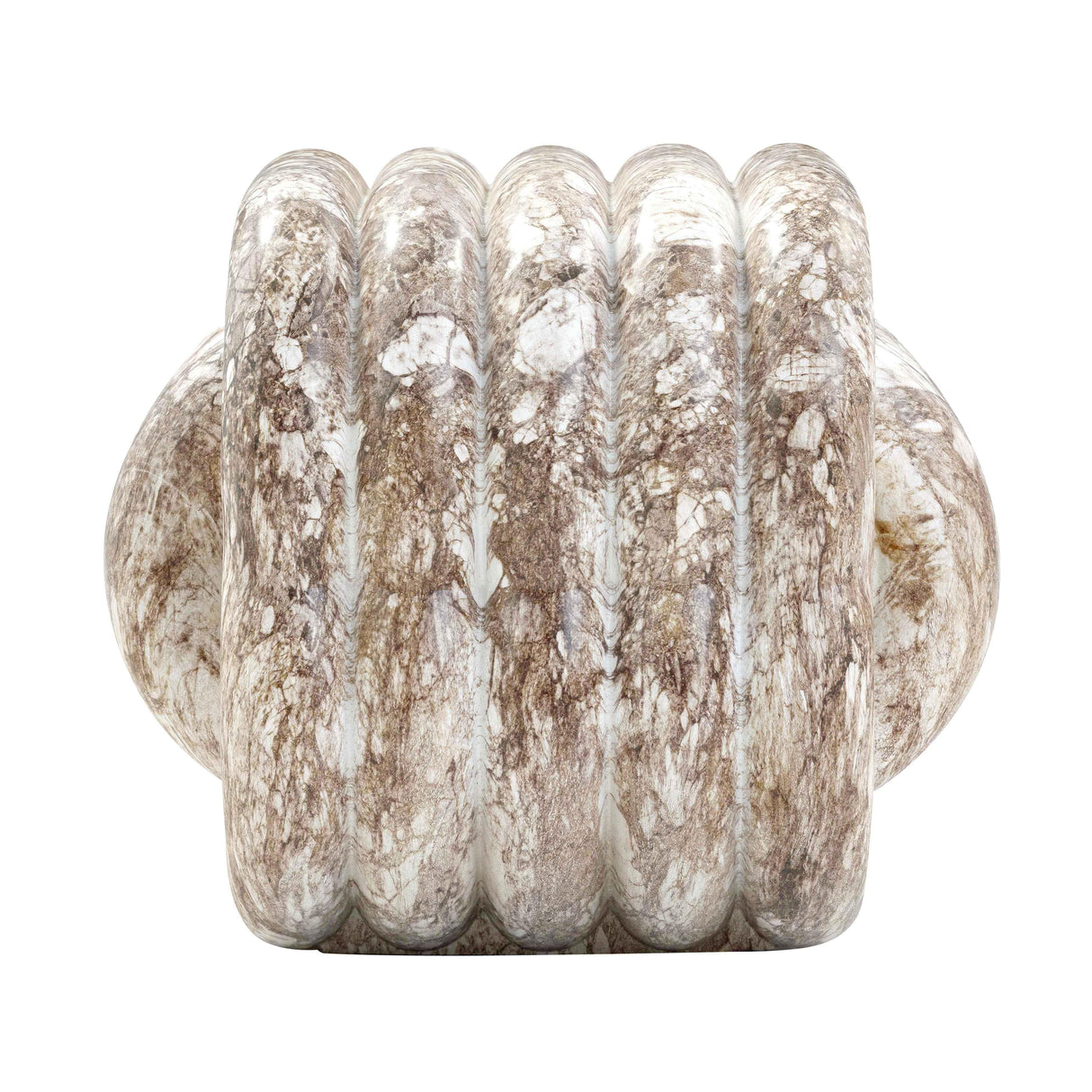 TOV Love Knot Breccia Capraia Faux Marble Indoor / Outdoor Accent Stool