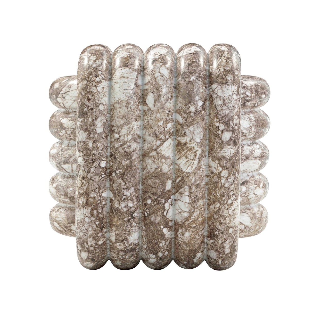 TOV Love Knot Breccia Capraia Faux Marble Indoor / Outdoor Accent Stool