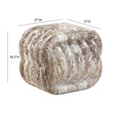 TOV Love Knot Breccia Capraia Faux Marble Indoor / Outdoor Accent Stool