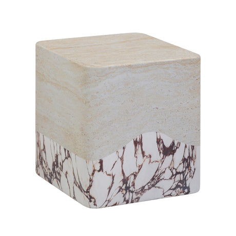 TOV Brut Travertine & Breccia Concrete Indoor / Outdoor Side Table