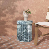 TOV Serafina Marble Pattern Concrete Indoor / Outdoor Side Table