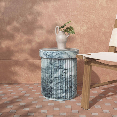 TOV Serafina Marble Pattern Concrete Indoor / Outdoor Side Table