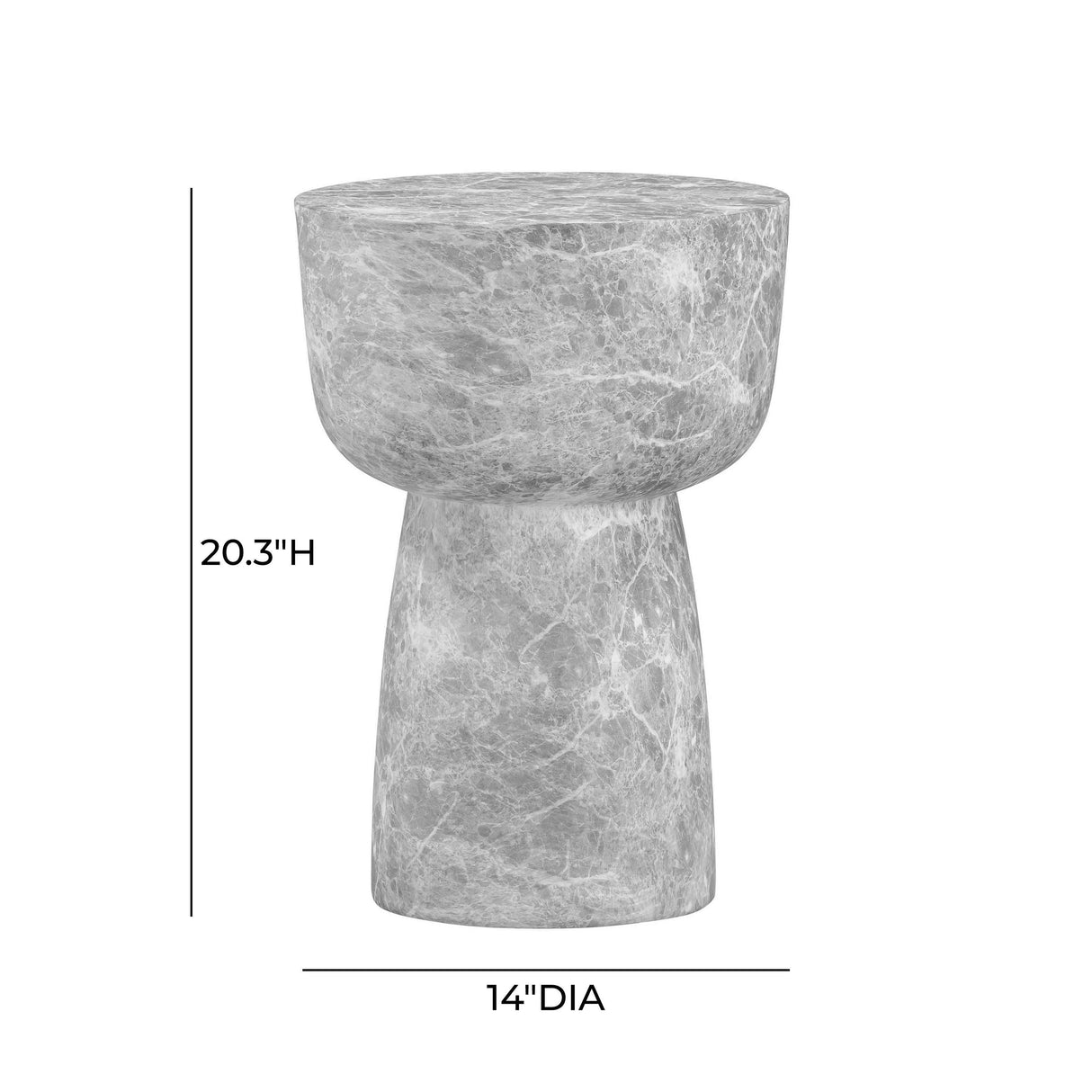 TOV Charra Grey Faux Marble Indoor/Outdoor Side Table