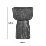 TOV Charra Black Faux Marble Indoor/Outdoor Side Table