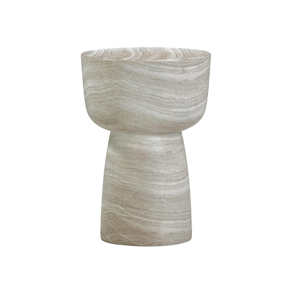 TOV Charra Faux Travertine Indoor/Outdoor Side Table