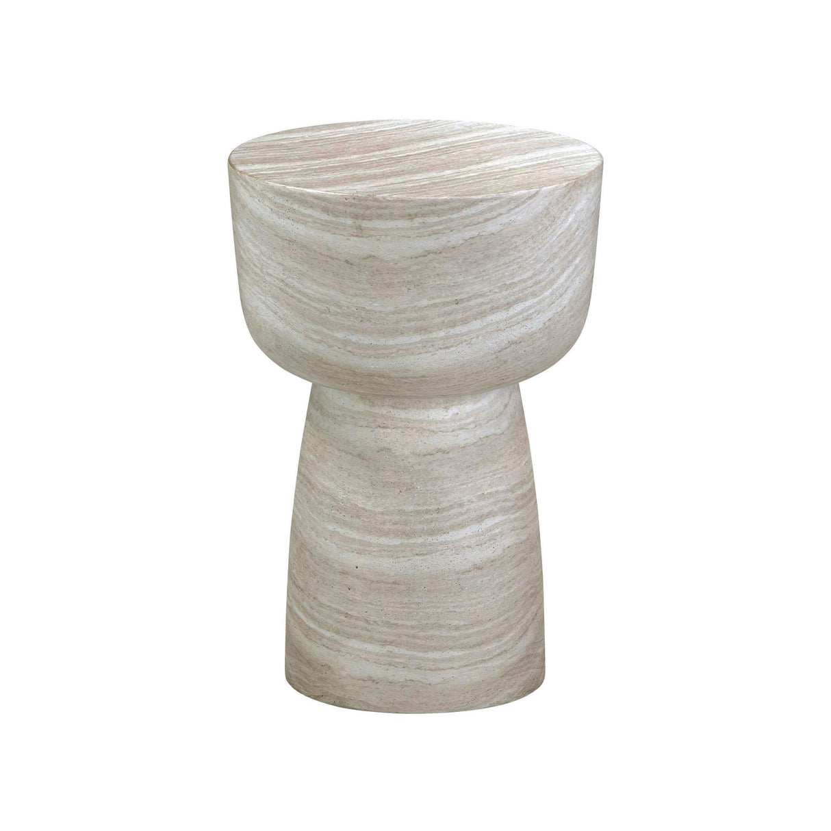 TOV Charra Faux Travertine Indoor/Outdoor Side Table