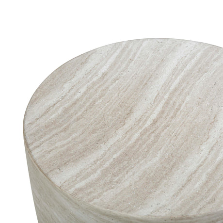 TOV Charra Faux Travertine Indoor/Outdoor Side Table