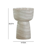 TOV Charra Faux Travertine Indoor/Outdoor Side Table