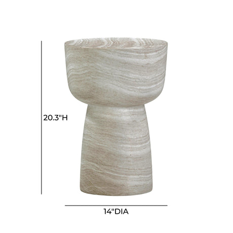 TOV Charra Faux Travertine Indoor/Outdoor Side Table