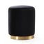 TOV Opal Black Velvet Ottoman -Gold Base