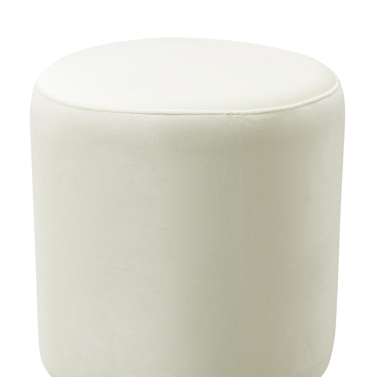 TOV Opal Cream Velvet Ottoman with Gold Base