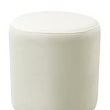 TOV Opal Cream Velvet Ottoman with Gold Base