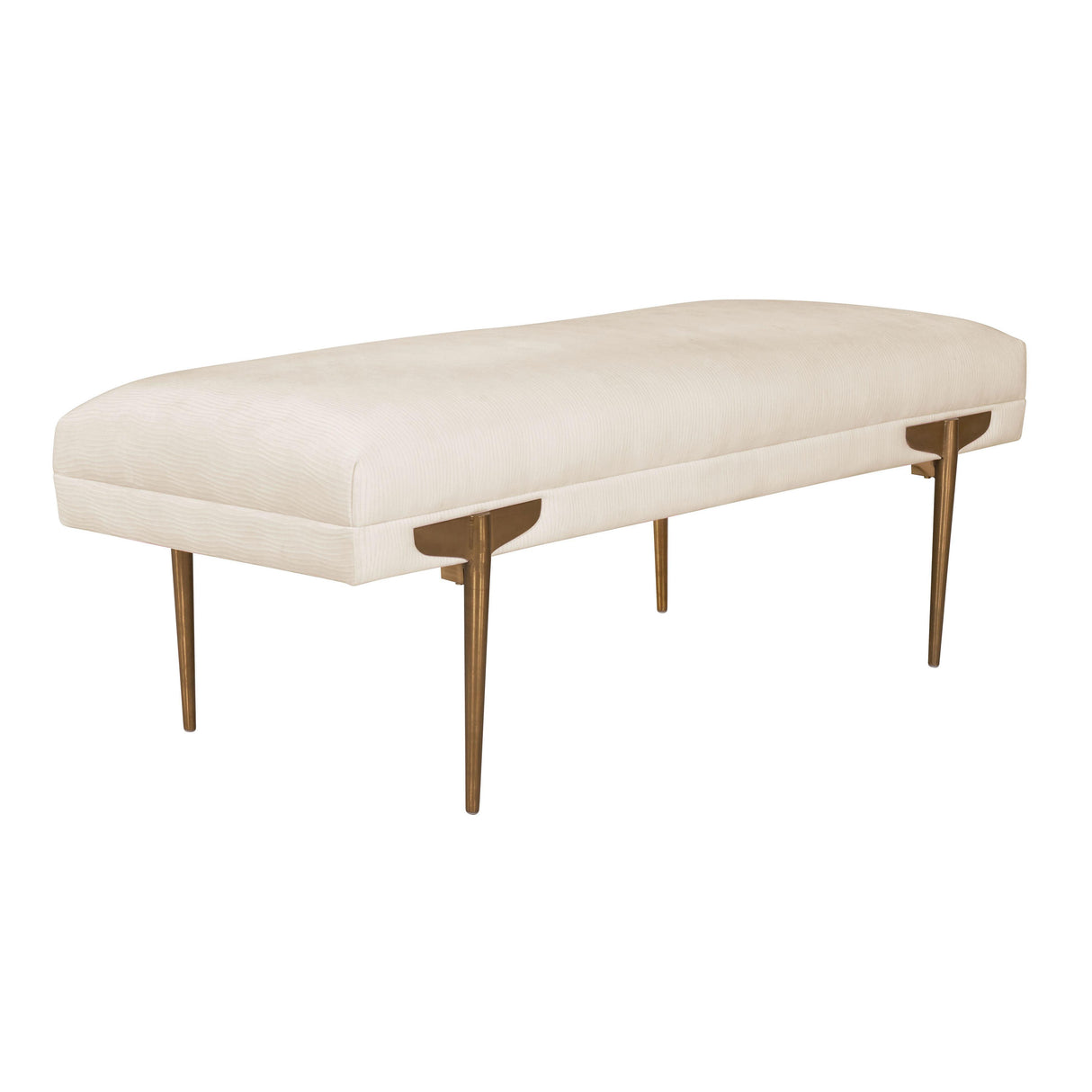 TOV Brno White Waived Velvet Bench