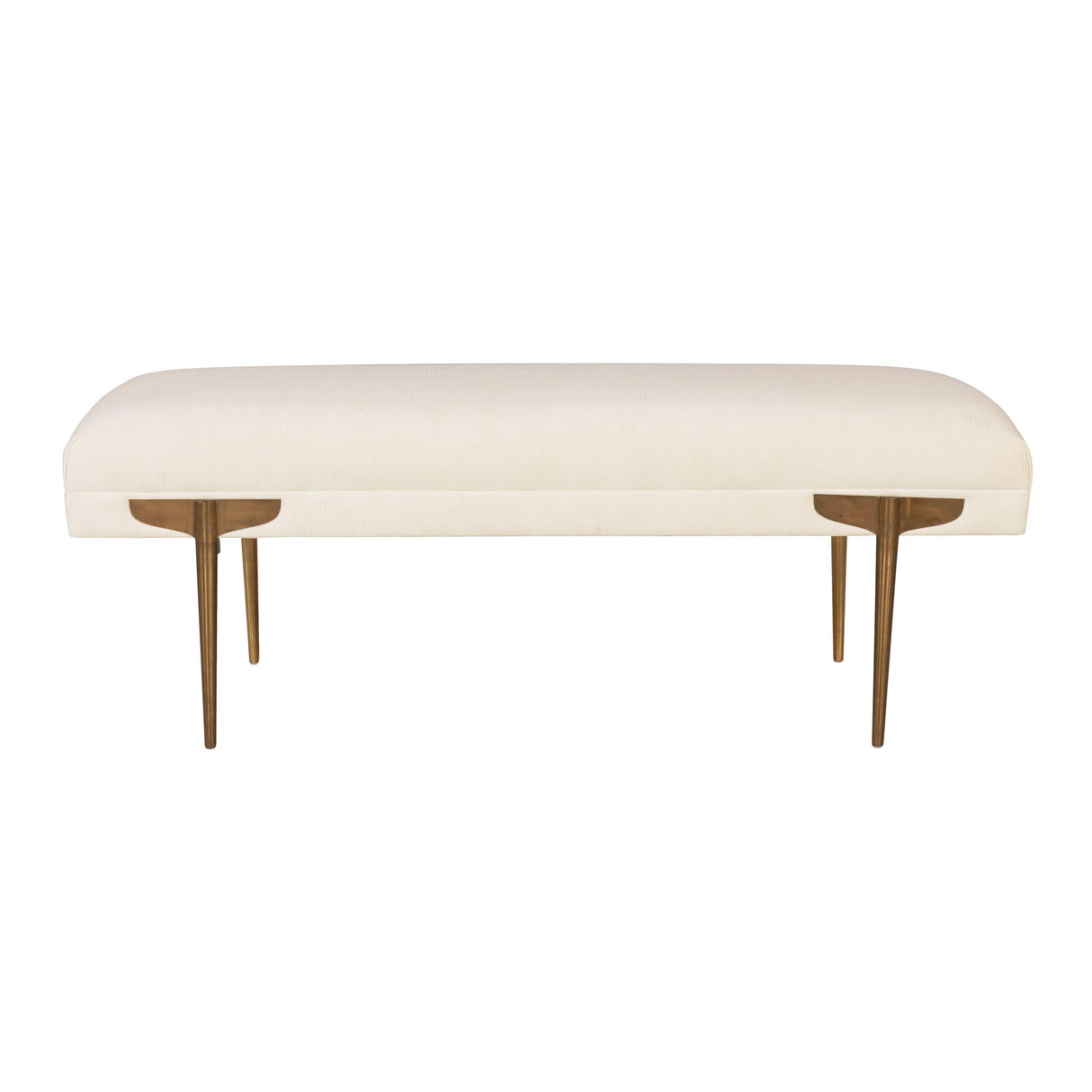 TOV Brno White Waived Velvet Bench