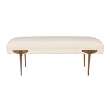 TOV Brno White Waived Velvet Bench