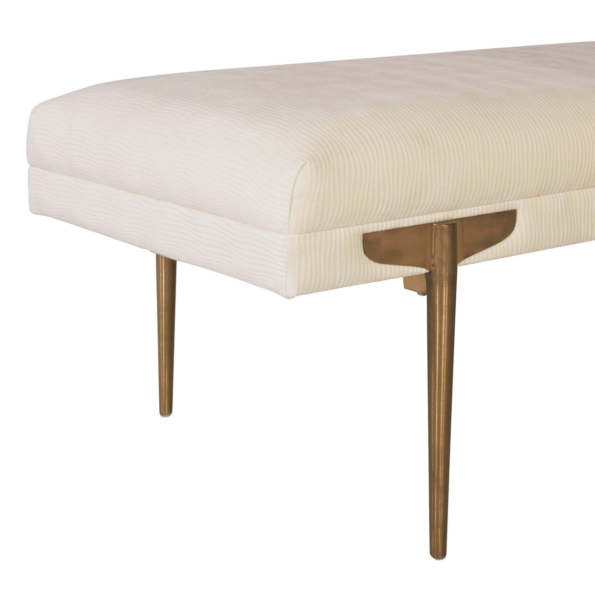 TOV Brno White Waived Velvet Bench