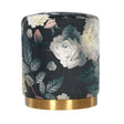 TOV Opal Floral Velvet Ottoman with Gold Base