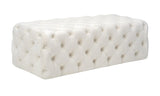 TOV Kaylee Cream Velvet Ottoman