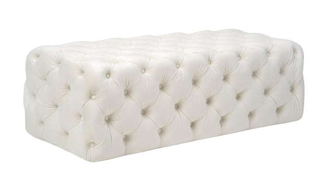 TOV Kaylee Cream Velvet Ottoman