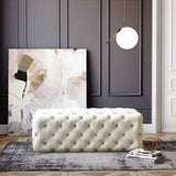 TOV Kaylee Cream Velvet Ottoman