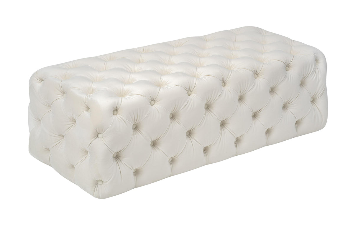 TOV Kaylee Cream Velvet Ottoman