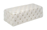 TOV Kaylee Cream Velvet Ottoman