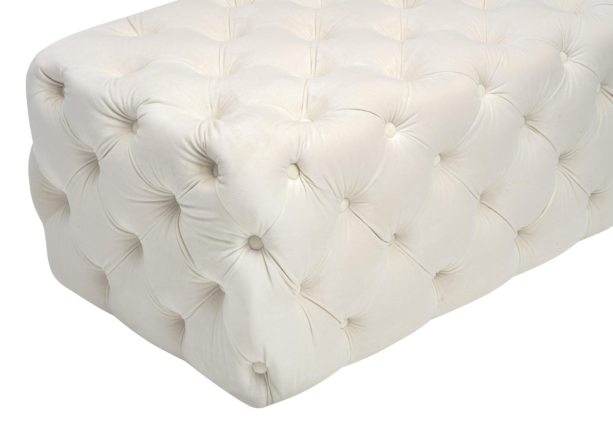 TOV Kaylee Cream Velvet Ottoman
