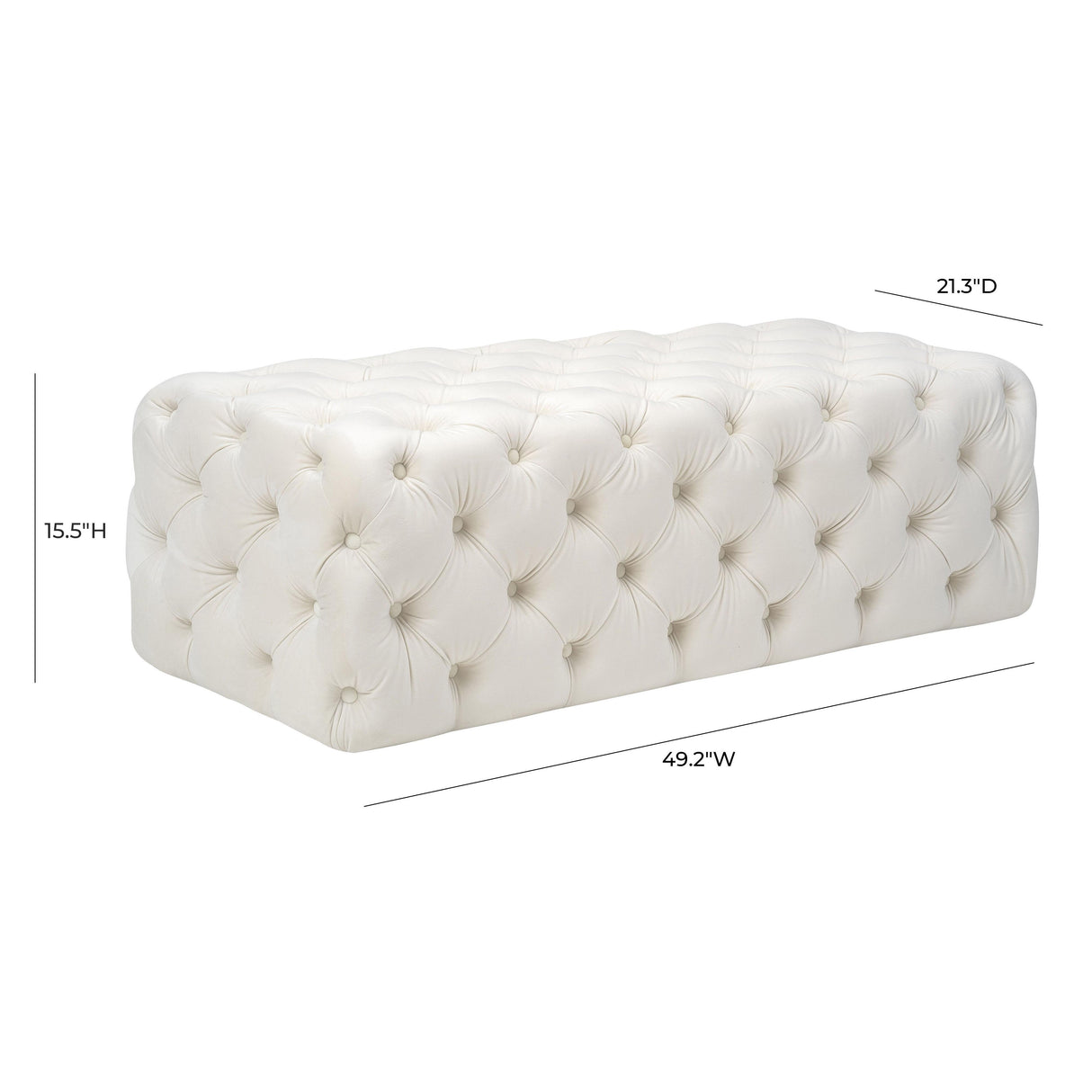 TOV Kaylee Cream Velvet Ottoman