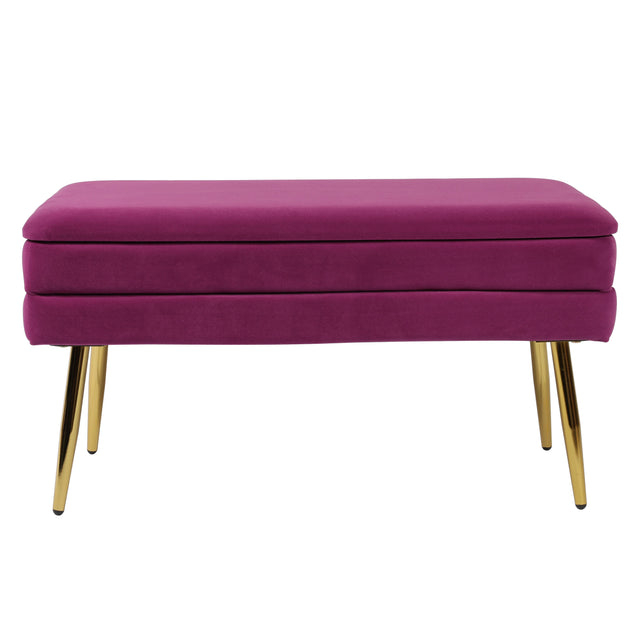 TOV Ziva Plum Velvet Storage Bench