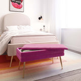 TOV Ziva Plum Velvet Storage Bench