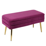 TOV Ziva Plum Velvet Storage Bench
