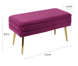 TOV Ziva Plum Velvet Storage Bench
