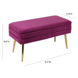 TOV Ziva Plum Velvet Storage Bench