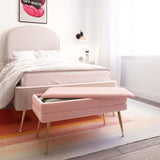 TOV Ziva Blush Velvet Storage Bench