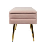 TOV Ziva Blush Velvet Storage Bench