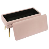 TOV Ziva Blush Velvet Storage Bench