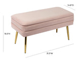 TOV Ziva Blush Velvet Storage Bench