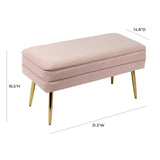 TOV Ziva Blush Velvet Storage Bench