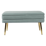 TOV Ziva Sea Blue Velvet Storage Bench