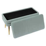 TOV Ziva Sea Blue Velvet Storage Bench